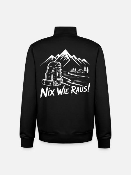 Nix Wie Raus Bergwanderung - Unisex Organic Zip Sweatshirt von Stanley/Stella - Schwarz