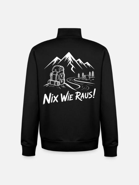 Nix Wie Raus Bergwanderabenteuer - Unisex Organic Zip Sweatshirt von Stanley/Stella - Schwarz