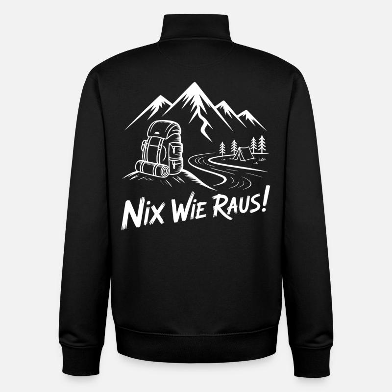 Nix Wie Raus Bergwanderabenteuer - Unisex Organic Zip Sweatshirt von Stanley/Stella - Schwarz