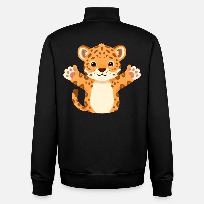 Bébé Jaguar - Sweat zippé unisexe en coton bio Stanley/Stella - noir