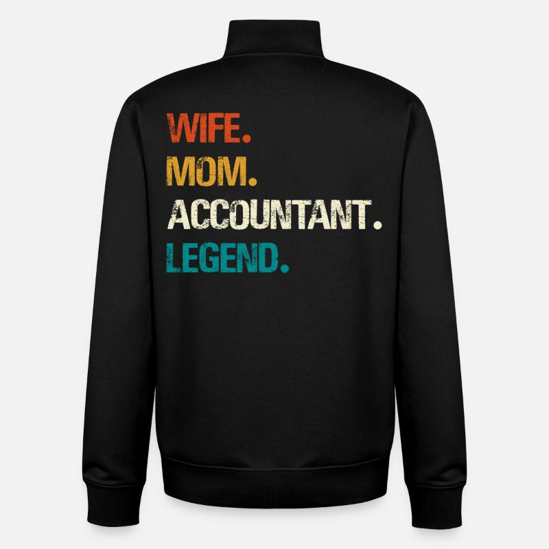 Épouse Mère Comptable Légende - Sweat zippé unisexe en coton bio Stanley/Stella - noir