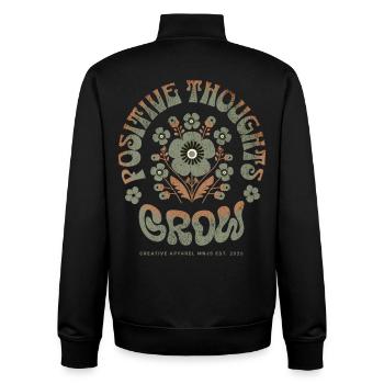 Positive Gedanken Blüte - Unisex Organic Zip Sweatshirt von Stanley/Stella - Schwarz - Hinten - AI Model Male 185 light (185cm)