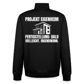 Hausbau Projekt Eigenheim Humor Bauherr - Unisex Organic Zip Sweatshirt von Stanley/Stella - Schwarz - Hinten - AI Model Male 185 light (185cm)