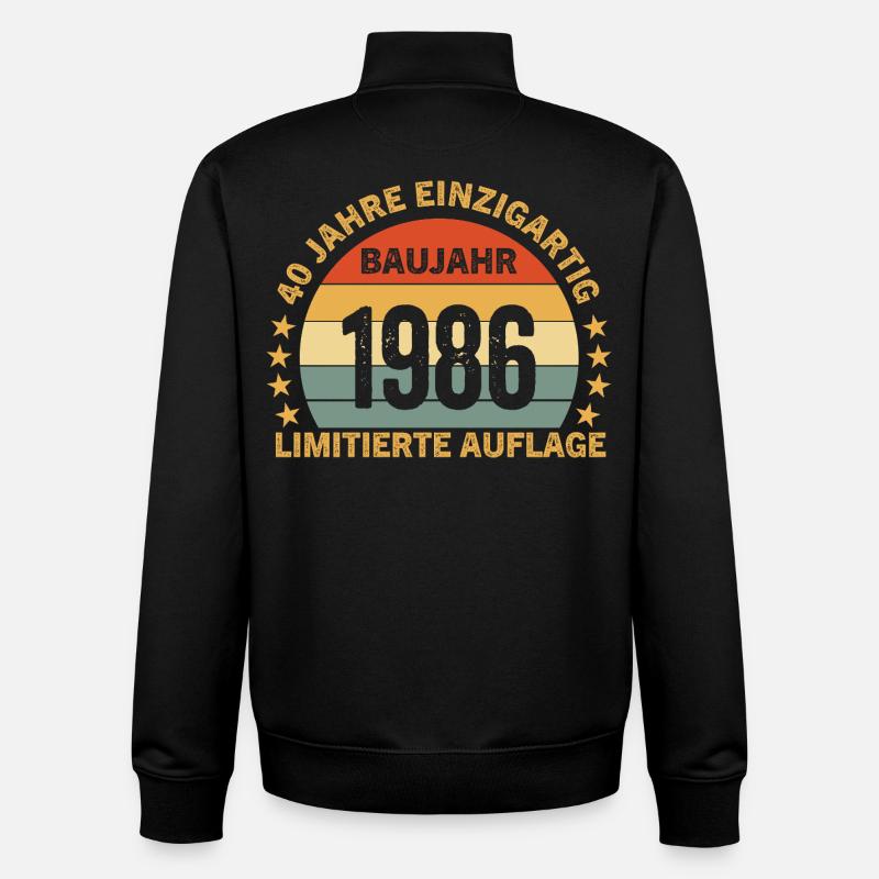 40 ANS D’ÉDITION LIMITÉE UNIQUE - Sweat zippé unisexe en coton bio Stanley/Stella - noir