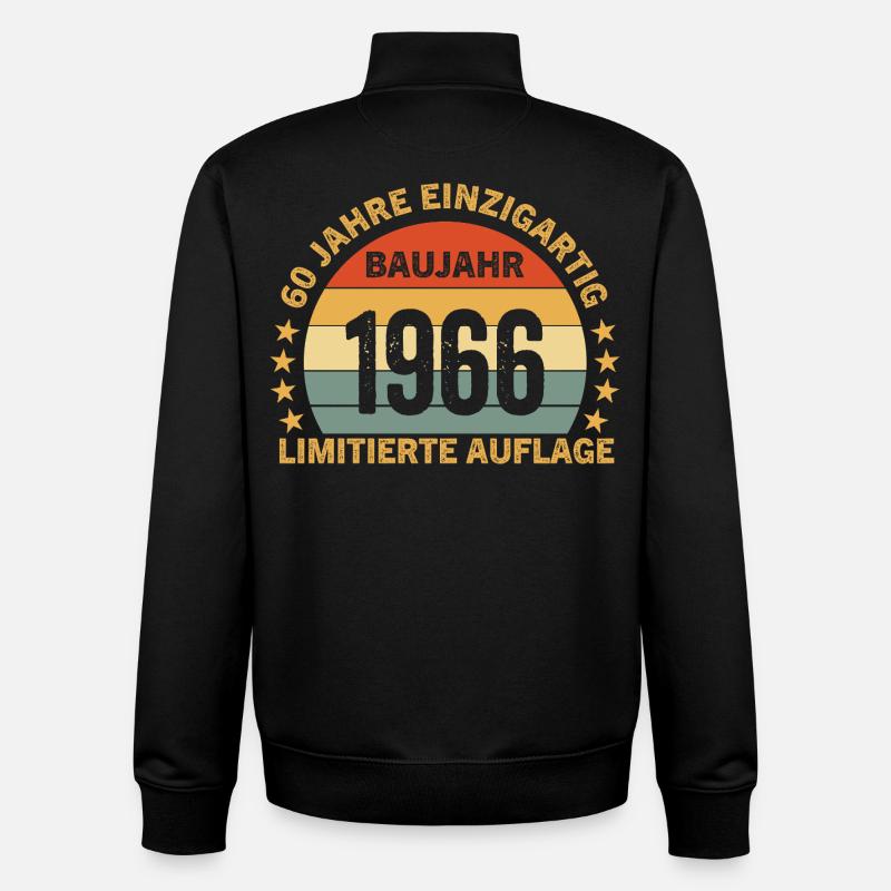 60 ANS D’ÉDITION LIMITÉE UNIQUE - Sweat zippé unisexe en coton bio Stanley/Stella - noir
