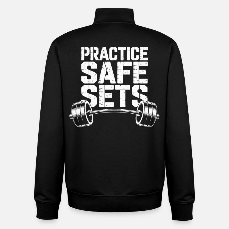 Practice safe sentences - Unisex Organic Zip Sweatshirt by Stanley/Stella - black