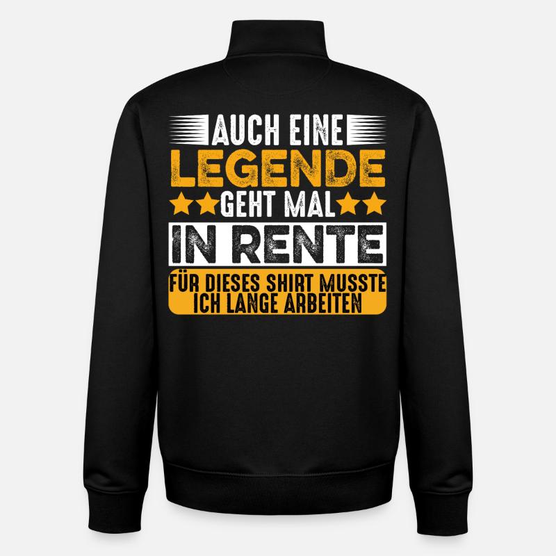 A Legend Retires Pension Pensioners - Unisex Organic Zip Sweatshirt by Stanley/Stella - black