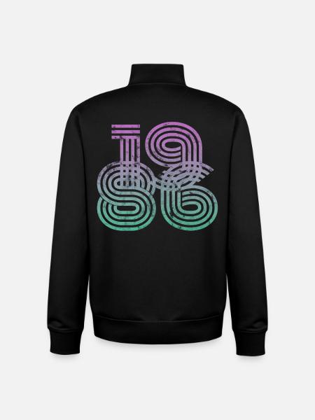 Millésime 1986 - Sweat zippé unisexe en coton bio Stanley/Stella - noir