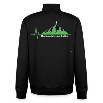 The Mountains are Calling Heartbeat - Unisex Organic Zip Sweatshirt by Stanley/Stella - black - Back - AI Model Male 185 light (185cm)