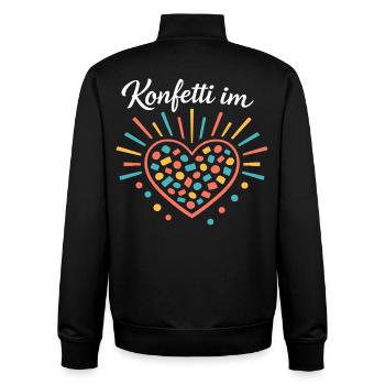 Confetti in the Heart Carnival Gift - Unisex Organic Zip Sweatshirt by Stanley/Stella - black - Back - AI Model Male 185 light (185cm)
