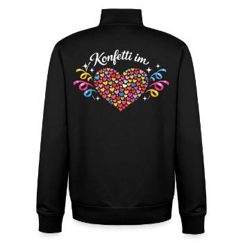 Confetti Heart Birthday Gift Idea - Unisex Organic Zip Sweatshirt by Stanley/Stella - black - Back - AI Model Male 185 light (185cm)