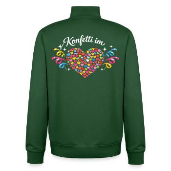 Confetti Heart Birthday Gift Idea - Unisex Organic Zip Sweatshirt by Stanley/Stella - bottle green - Back - AI Model Male 185 dark (185cm)