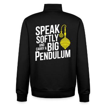 Hypnotiseur parle doucement porte un grand pendule - Sweat zippé unisexe en coton bio Stanley/Stella - noir - Dos - AI Model Male 185 light (185cm)