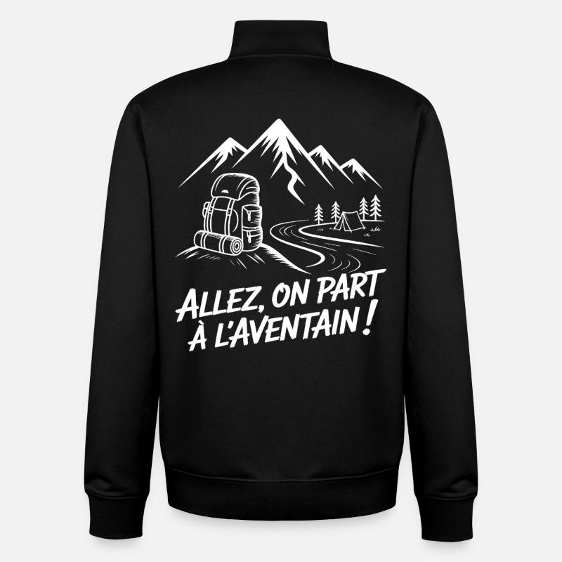 Abenteuer-Rucksackwandern - Unisex Organic Zip Sweatshirt von Stanley/Stella - Schwarz