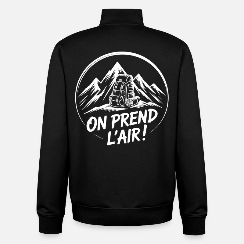 Aventure Backpacking Randonnée - Sweat zippé unisexe en coton bio Stanley/Stella - noir
