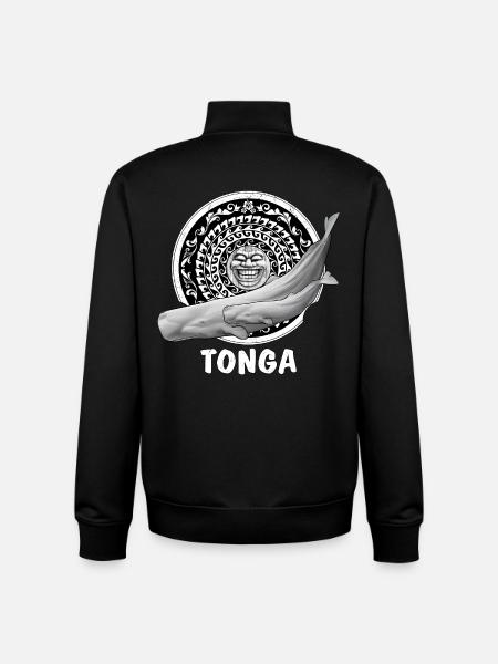 Pottwale und Tikimaske - Unisex Organic Zip Sweatshirt von Stanley/Stella - Schwarz