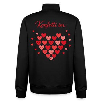 Confettis dans le cœur du carnaval - Sweat zippé unisexe en coton bio Stanley/Stella - noir - Dos - AI Model Male 185 light (185cm)