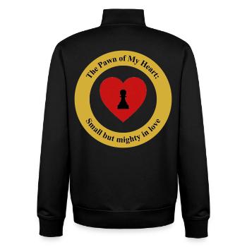 Die Spielfigur meines Herzens: Klein, aber mächtig in Liebe - Unisex Organic Zip Sweatshirt von Stanley/Stella - Schwarz - Hinten - AI Model Male 185 light (185cm)