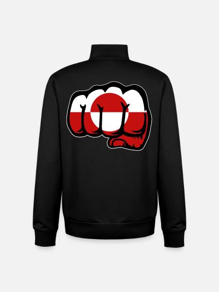 Greenland Flag Fist Hand Icon - Unisex Organic Zip Sweatshirt by Stanley/Stella - black