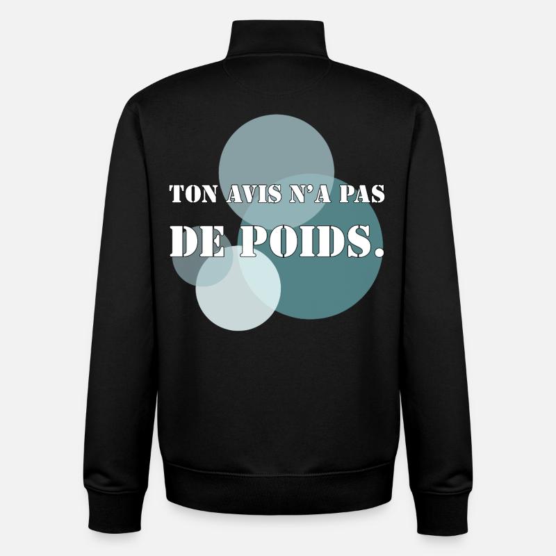 DEINE MEINUNG HAT KEIN GEWICHT. - Unisex Organic Zip Sweatshirt von Stanley/Stella - Schwarz
