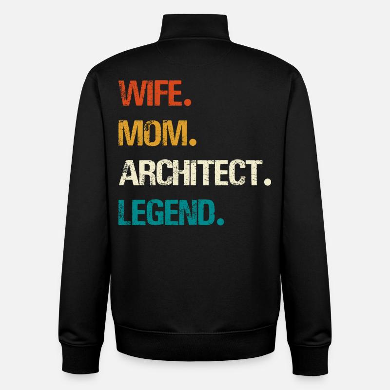 Wife Mom Architect Legend - Unisex Organic Zip Sweatshirt by Stanley/Stella - black