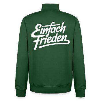 Einfach Frieden - Unisex Organic Zip Sweatshirt von Stanley/Stella - Flaschengrün - Hinten - AI Model Male 185 dark (185cm)