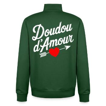 Valentinstags-Liebes-Kuschelzeug-Paar - Unisex Organic Zip Sweatshirt von Stanley/Stella - Flaschengrün - Hinten - AI Model Male 185 dark (185cm)