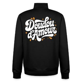 Liebes-Kuscheltier - Unisex Organic Zip Sweatshirt von Stanley/Stella - Schwarz - Hinten - AI Model Male 185 light (185cm)