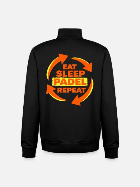Eat Sleep Padel Repeat Athlete Statement - Unisex Organic Zip Sweatshirt by Stanley/Stella - black