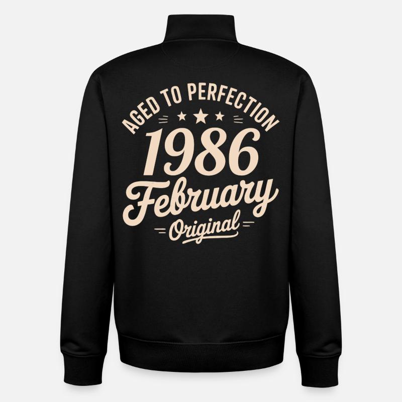 Février 1986 - February 1986 - Sweat zippé unisexe en coton bio Stanley/Stella - noir