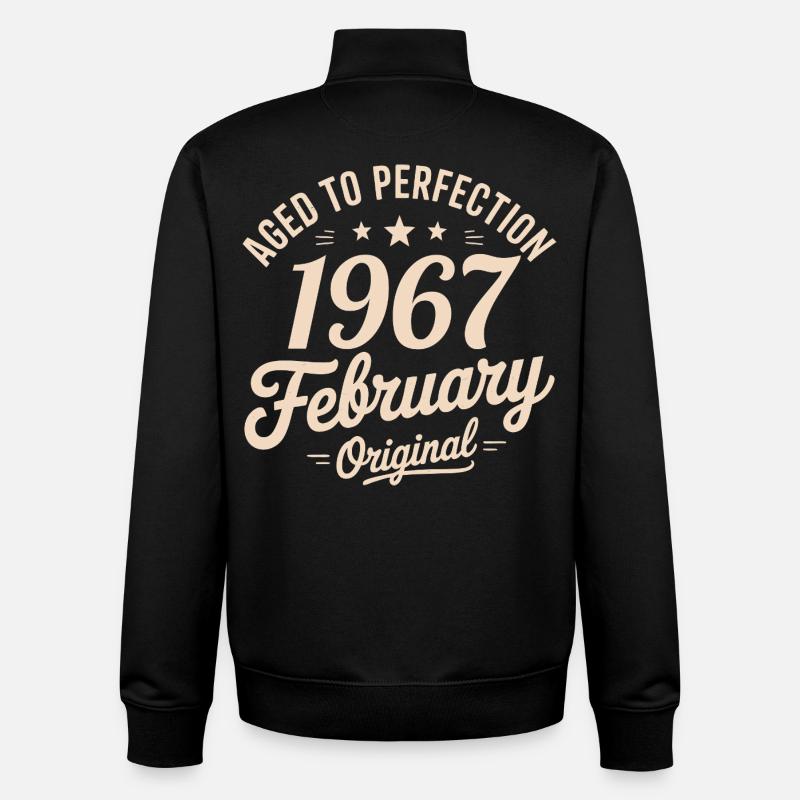 Février 1967 - February 1967 - Sweat zippé unisexe en coton bio Stanley/Stella - noir