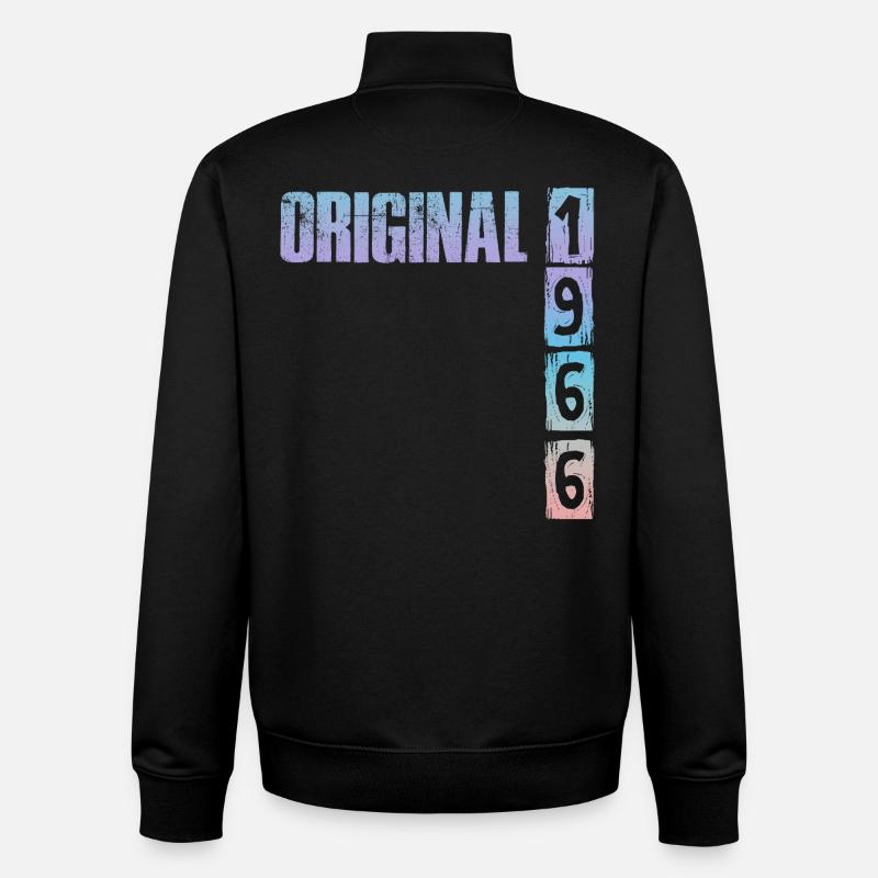 Millésime 1966 - Sweat zippé unisexe en coton bio Stanley/Stella - noir