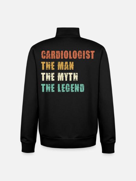Cardiologist: Man, Myth, Legend - Unisex Organic Zip Sweatshirt by Stanley/Stella - black