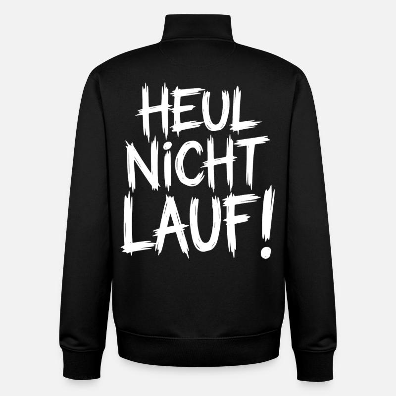 Ne pleure pas. Cours ! - Sweat zippé unisexe en coton bio Stanley/Stella - noir