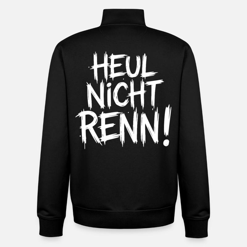 Don't cry Run! - Unisex Organic Zip Sweatshirt by Stanley/Stella - black