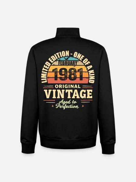 February 1981 Birthday Gift February 1981 - Unisex Organic Zip Sweatshirt by Stanley/Stella - black