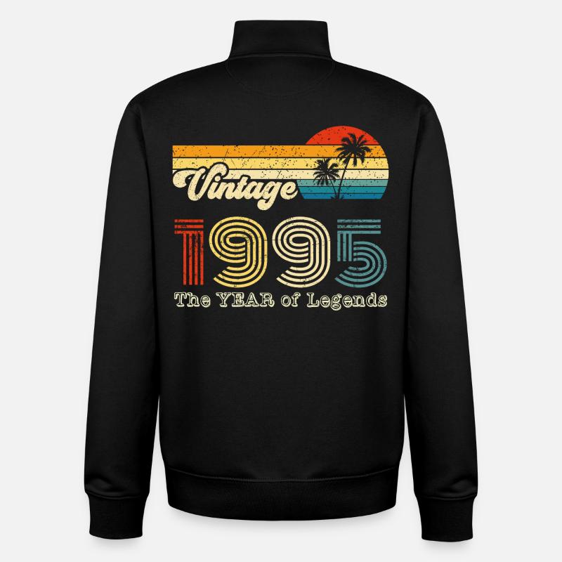 Millésime 1995 - Sweat zippé unisexe en coton bio Stanley/Stella - noir