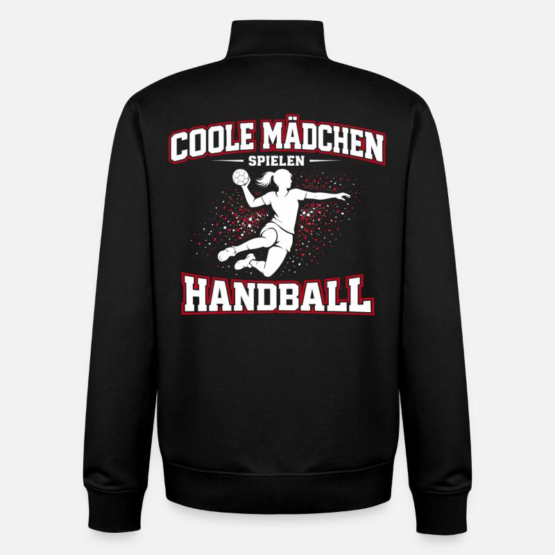 Handball Mädchen Spruch Geschenk - Unisex Organic Zip Sweatshirt von Stanley/Stella - Schwarz