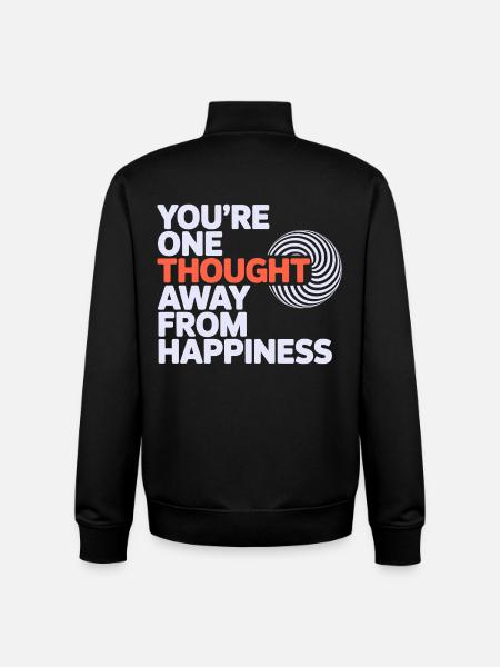 Hypnotist One Thought Away From Happiness Pro - Unisex Organic Zip Sweatshirt by Stanley/Stella - black
