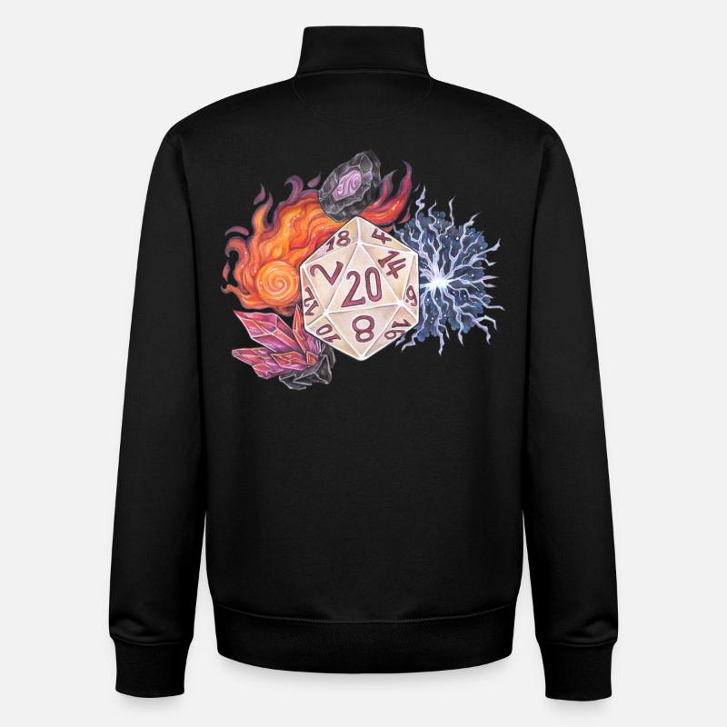 RPG Tabletop D20 Dice Gift Magician - Unisex Organic Zip Sweatshirt by Stanley/Stella - black