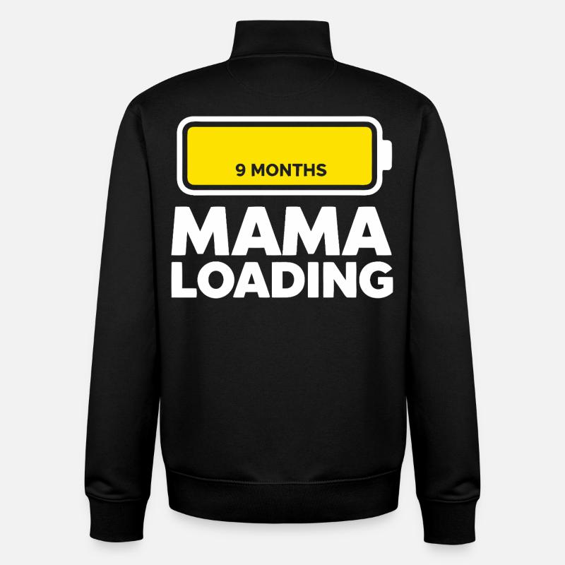 Mama Loading - Unisex Organic Zip Sweatshirt by Stanley/Stella - black