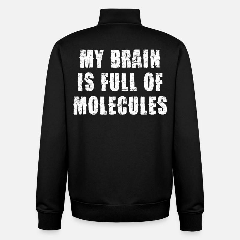 Un cerveau plein de molécules - Sweat zippé unisexe en coton bio Stanley/Stella - noir