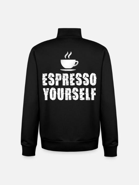 Espresso Yourself Typographic Cup - Sweat zippé unisexe en coton bio Stanley/Stella - noir