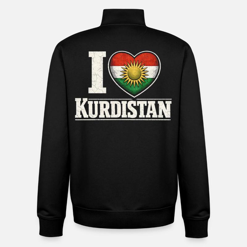 I Love Kurdistan Kurde Kurden - Unisex Organic Zip Sweatshirt von Stanley/Stella - Schwarz