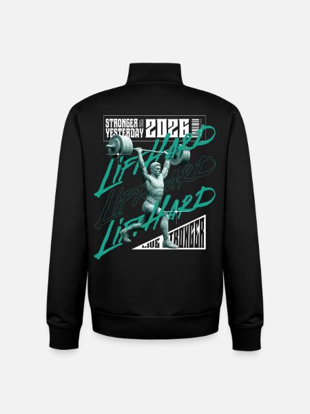 Gewichtheber-Mann, lila-rosa Lichtversion - Unisex Organic Zip Sweatshirt von Stanley/Stella - Schwarz