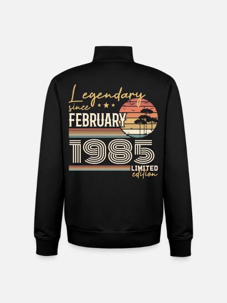 February 1985 Anniversary 1985 Legends February - Unisex Organic Zip Sweatshirt by Stanley/Stella - black