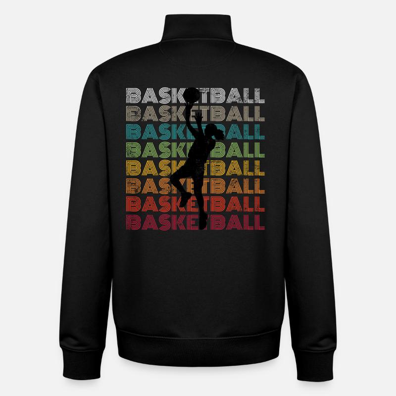 Basket-ball Filles - Sweat zippé unisexe en coton bio Stanley/Stella - noir