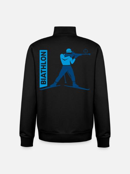 Biathlon Passion Lover Gift - Unisex Organic Zip Sweatshirt by Stanley/Stella - black