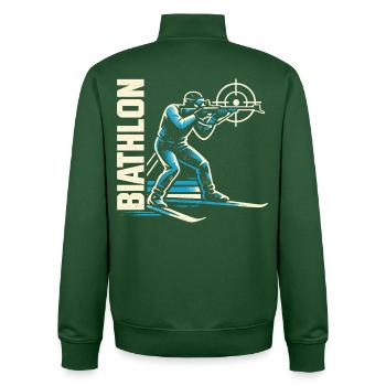 Biathlon Passion Liebhaber Geschenk - Unisex Organic Zip Sweatshirt von Stanley/Stella - Flaschengrün - Hinten - AI Model Male 185 dark (185cm)