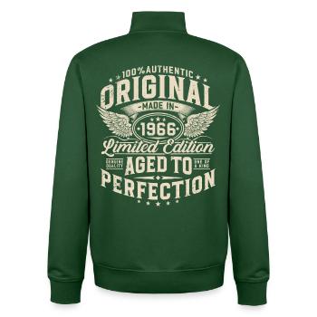 Original 1966 Jahrgang 60. Geburtstag Geschenk - Unisex Organic Zip Sweatshirt von Stanley/Stella - Flaschengrün - Hinten - AI Model Male 185 dark (185cm)
